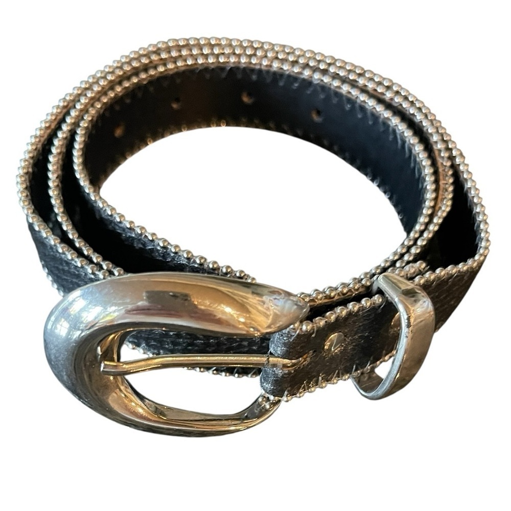 🖤🩶Elegant ELITE brand Silver & Black Women's Snakeskin Belt size L. Made in USA